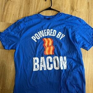 Gildan Blue 'Powered by Bacon' T-Shirt